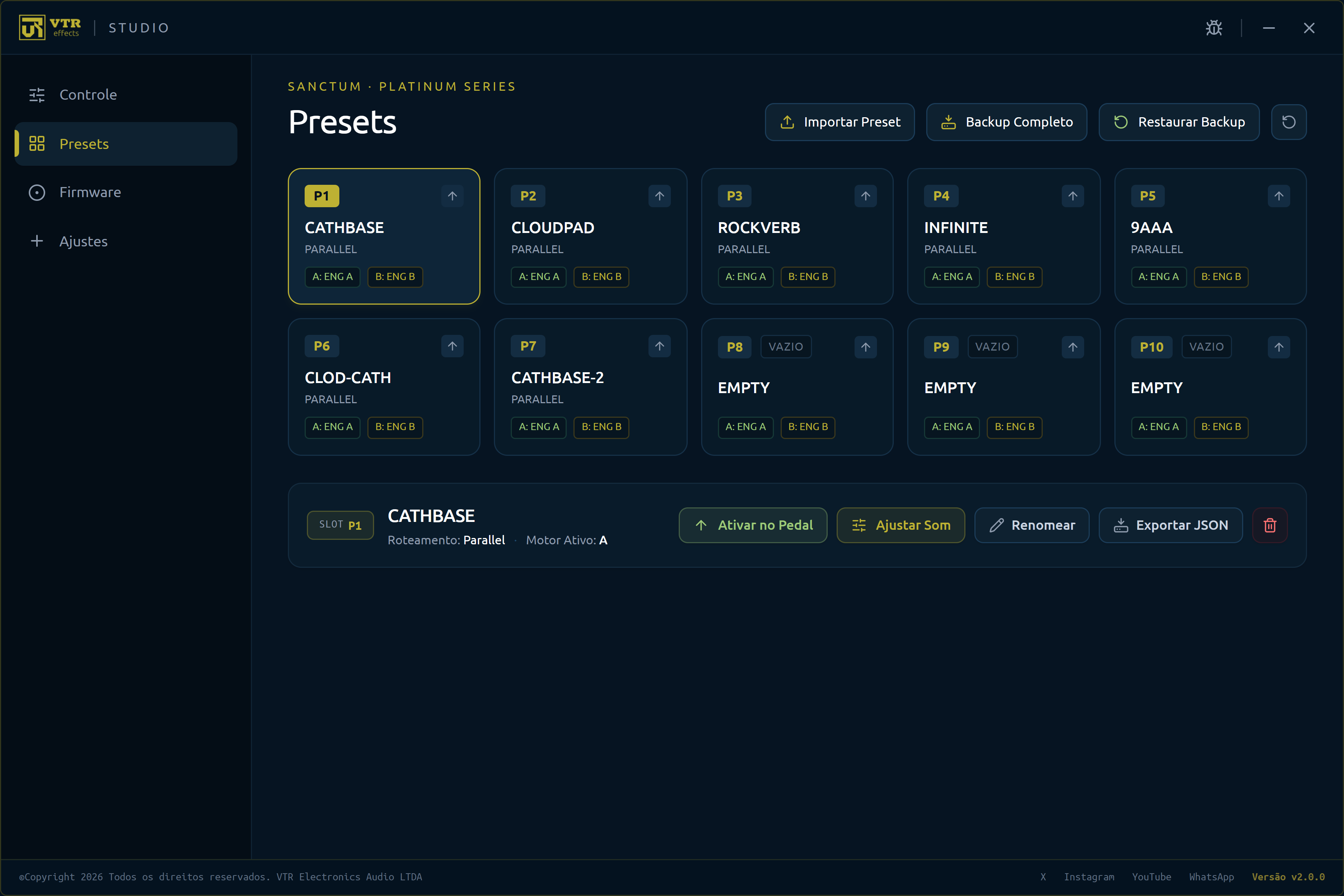Pantalla de VTR Studio 2.0.0 Beta